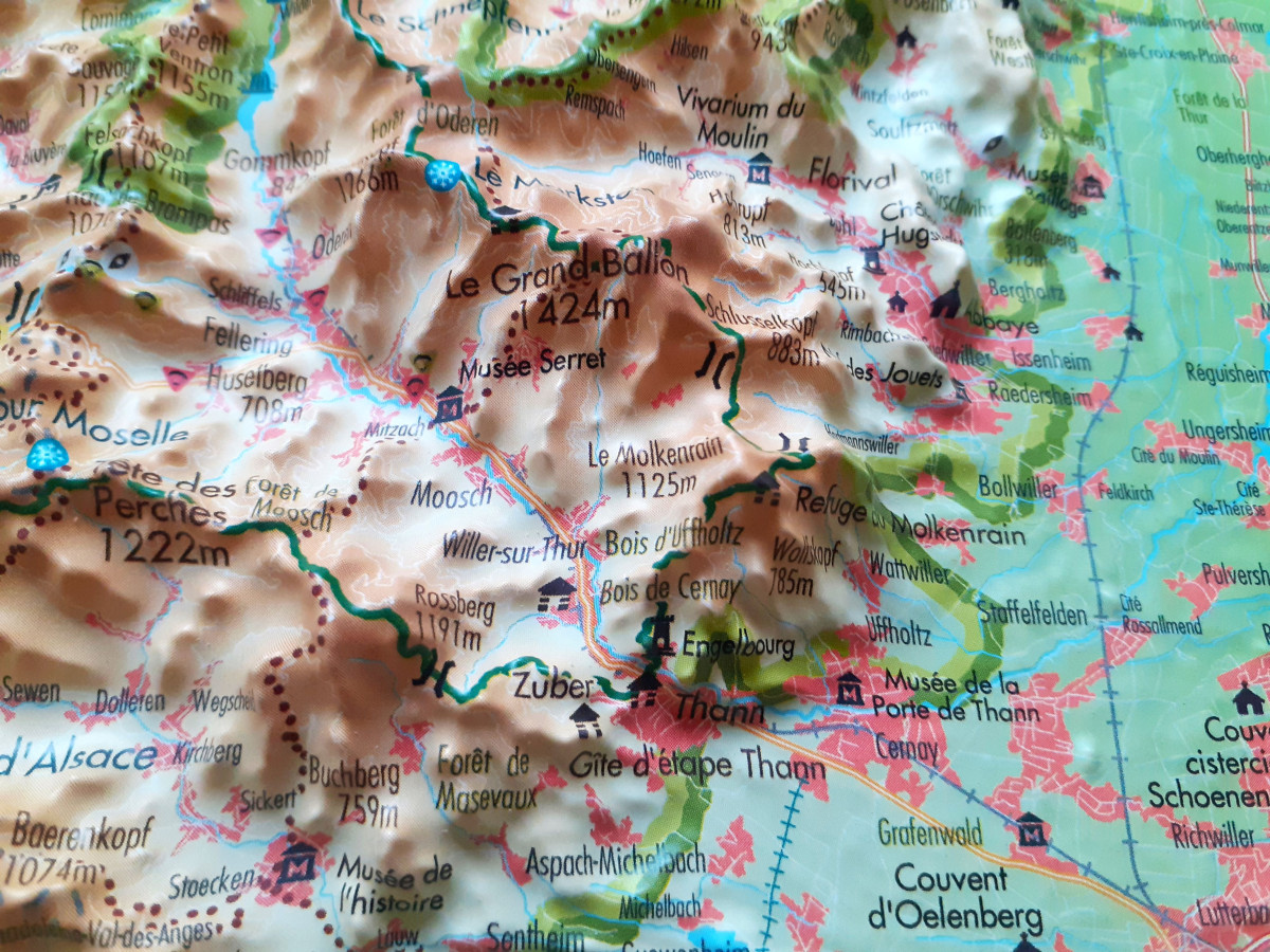 Raised relief map Vosges, medium size
