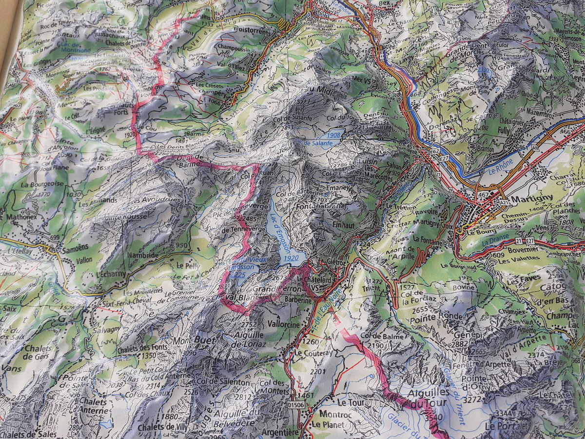 3D Relief Map Valais and Aosta Valley
