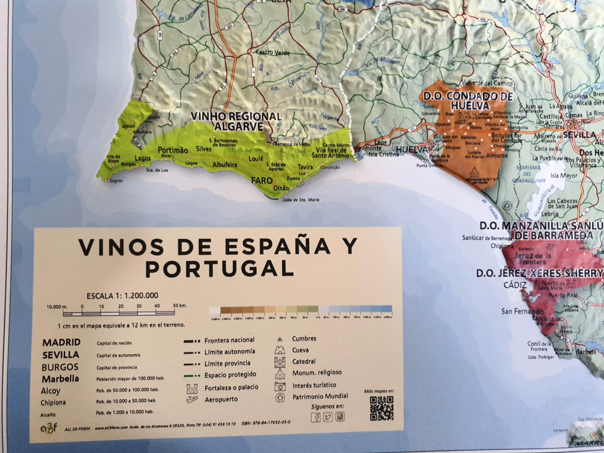 Reliefkarte_Weinregionen_Spanien und Portugal_Legende