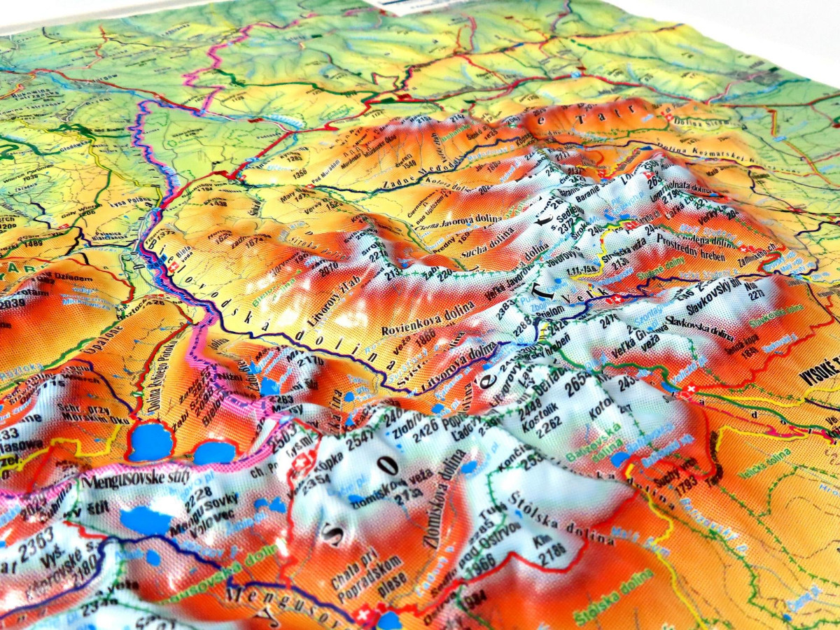 Große 3D Reliefkarte Hohe Tatra detail2