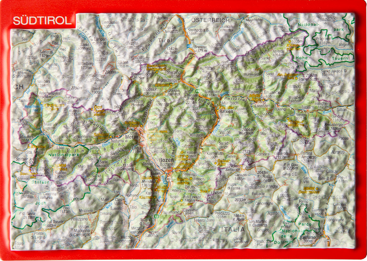 Reliefpostkarte_Südtirol