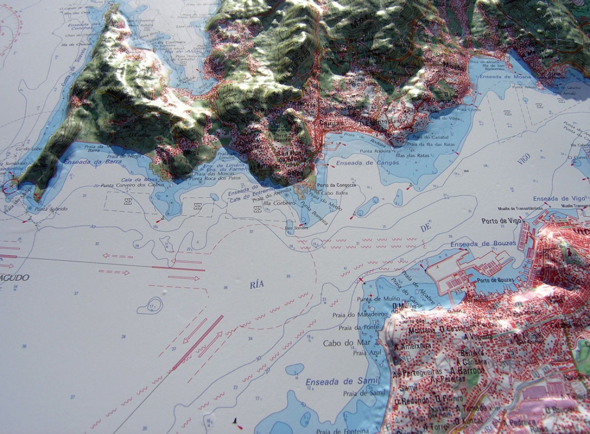 Raised relief map of Vigo