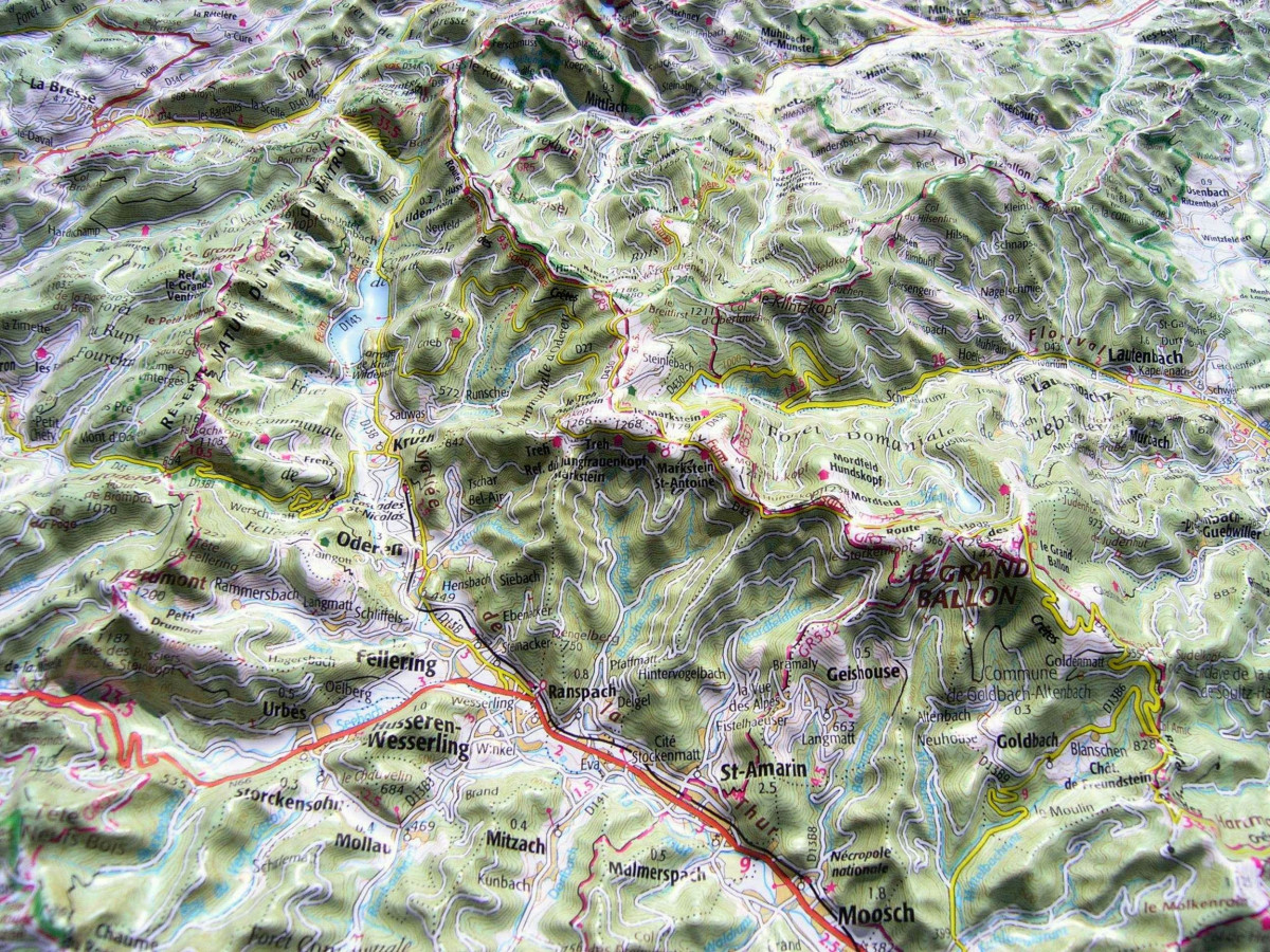 Raised relief map Vosges