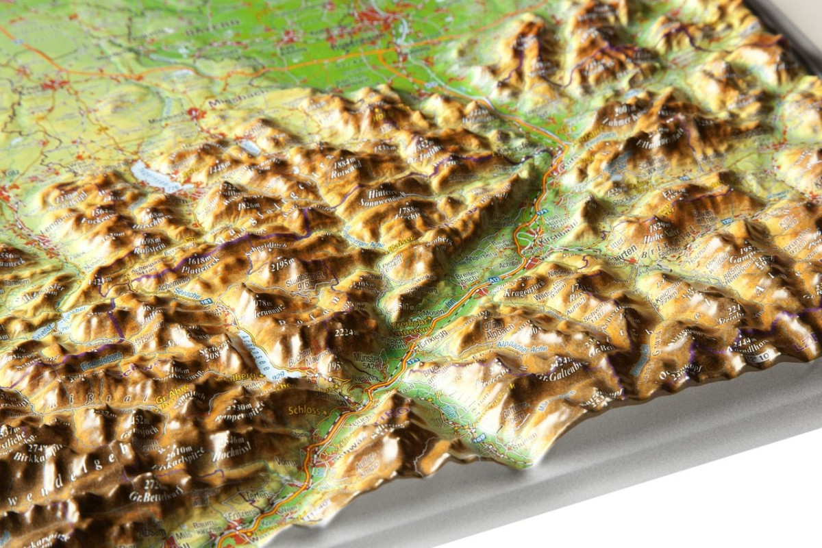 Relief Map Bavarian Alps
