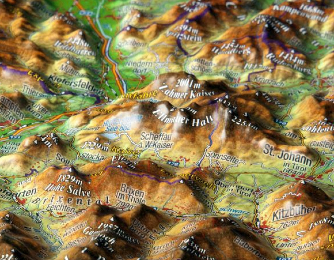 Relief Map Bavarian Alps