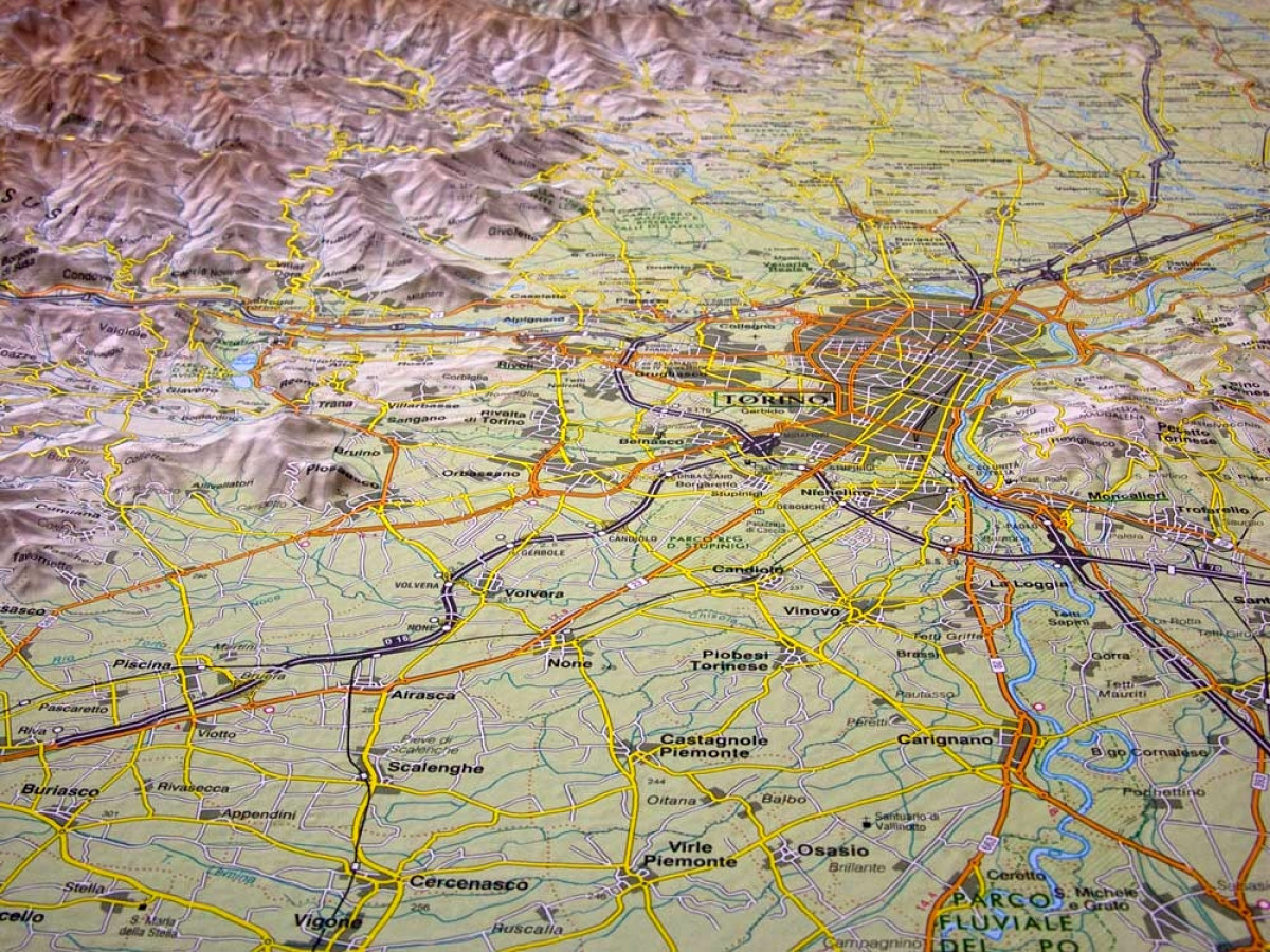 Relief Map of Turin