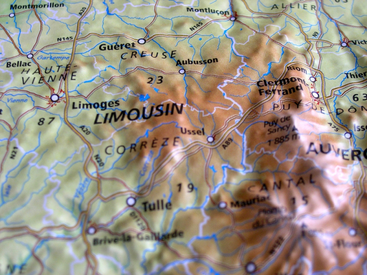 Raised relief map France