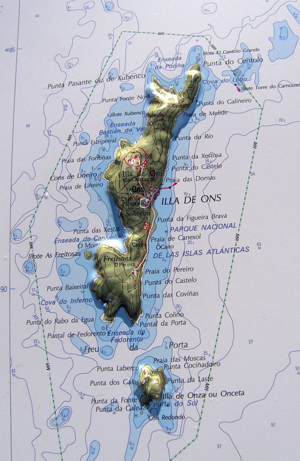 Raised relief map of Vigo