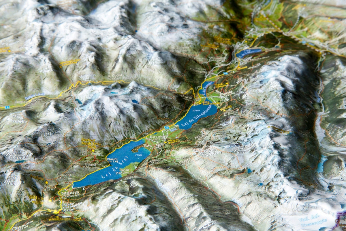 Raised relief map upper Engadine