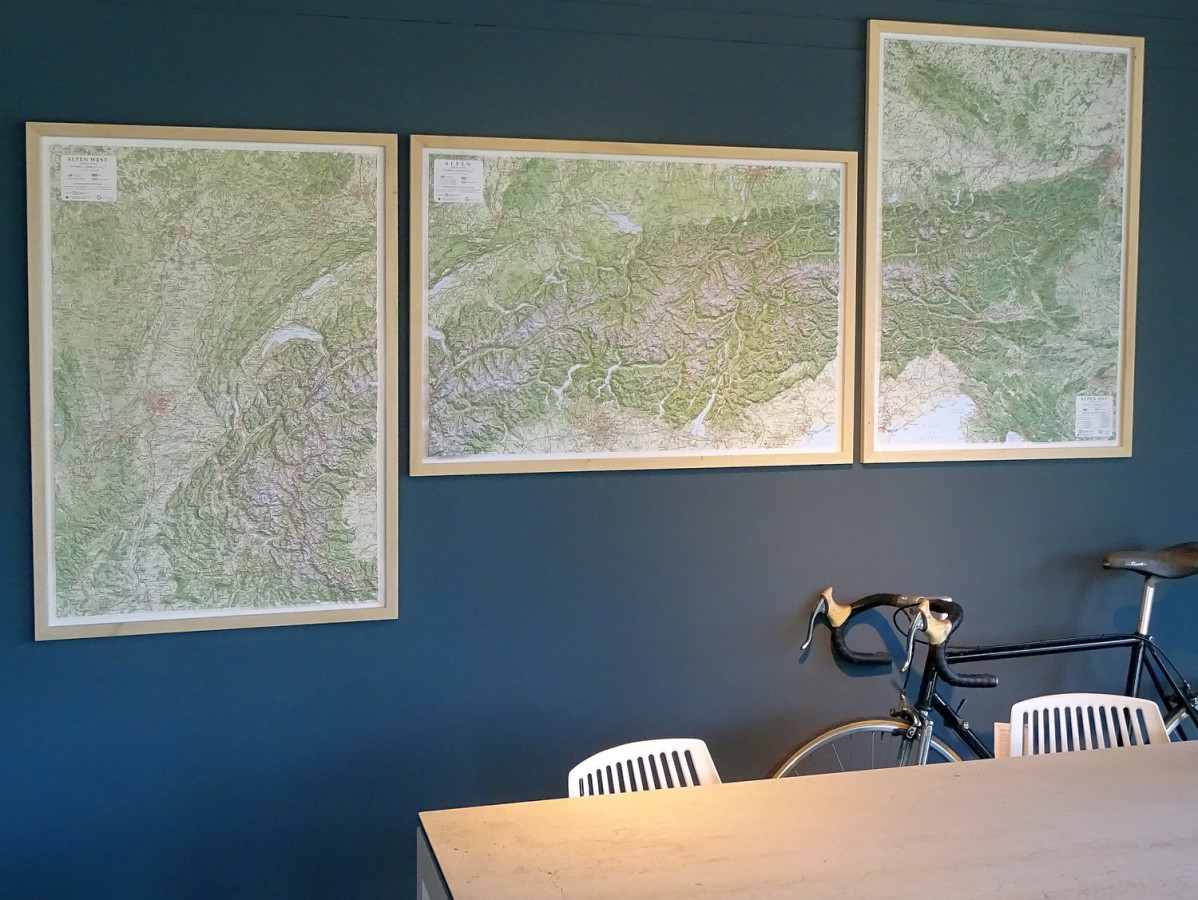 Raised relief map alps
