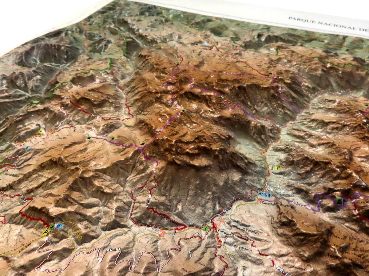 Carte du relief 3D du Parc National des Asturies