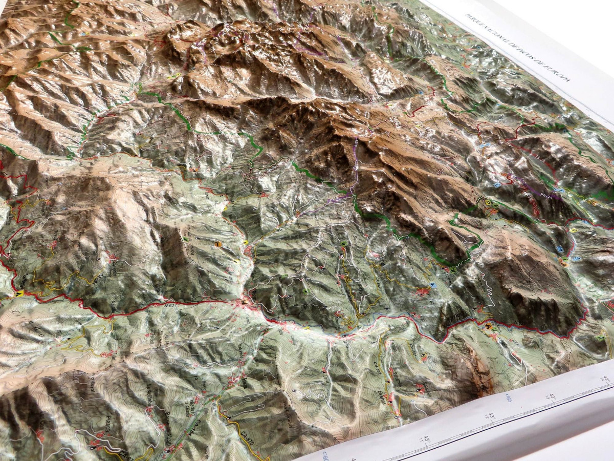 Carte en relief 3D du nord de l'Espagne