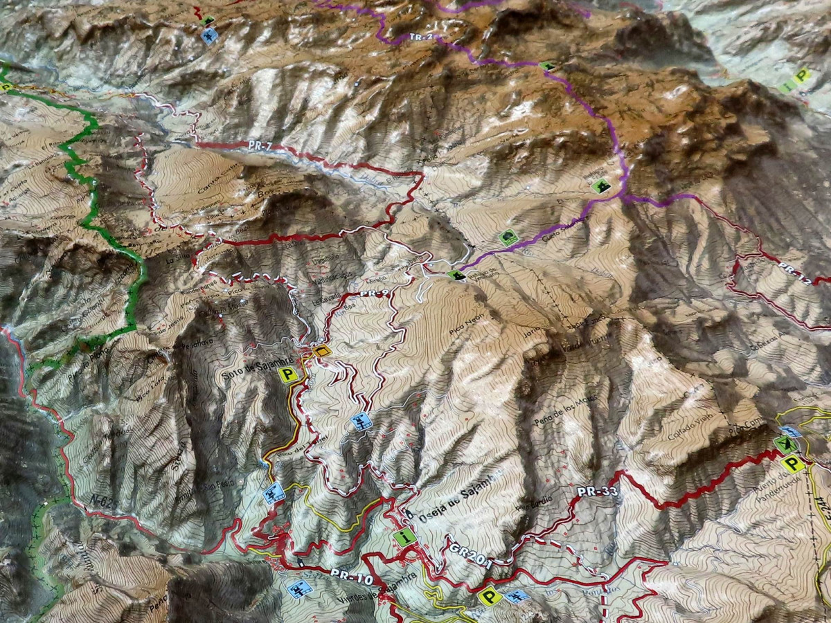Carte en relief 3D détail Picos de Europa