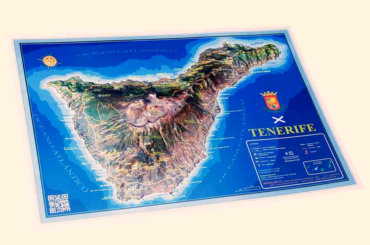 3D Raised Relief map Ternerife