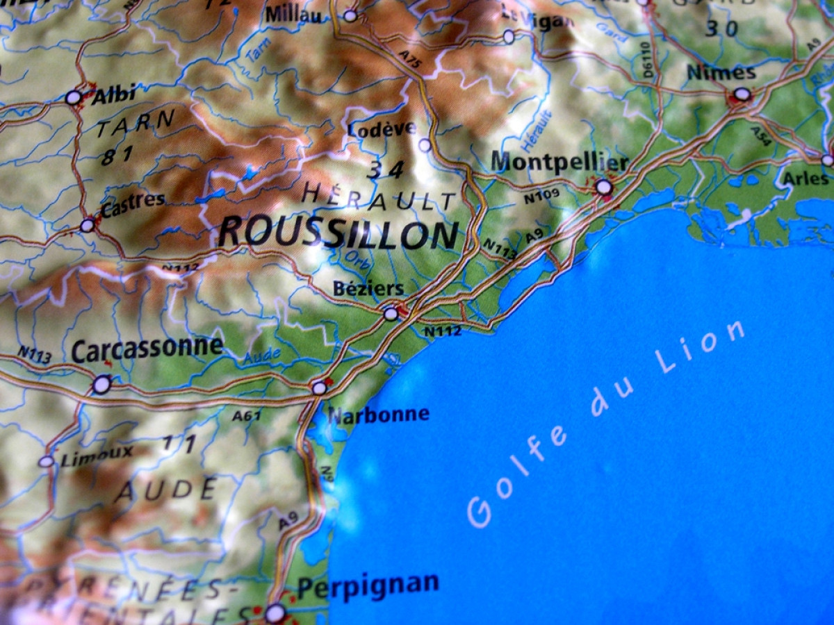 Raised relief map France