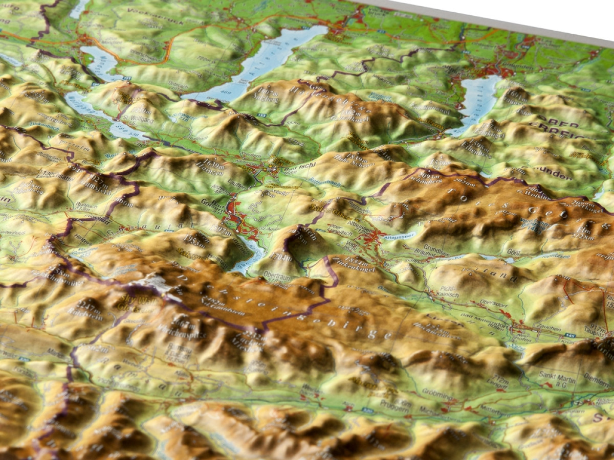 Raised Relief Map Salzkammergut
