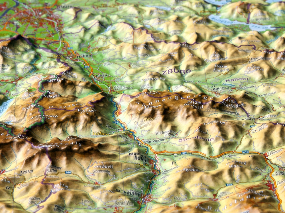 Raised Relief Map Salzkammergut