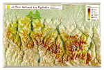 Raised relief map National Park of the Pyrenees