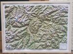 Raised relief map Bolzano, white