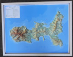 Raised relief map of Elba, white