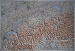 Raised relief map Switzerland 1:300.000