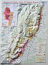 Raised relief map Vignobles de Bourgogne