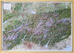 Raised relief map Alps 1:500.000