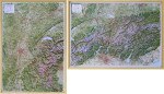 Raised relief maps The Alps 1:500.000, Central and West