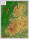 raised relief map black wood forest